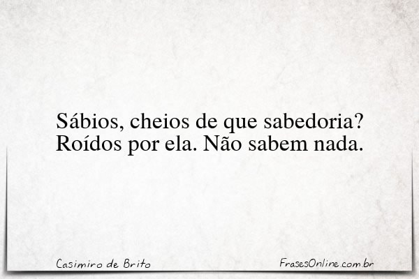 Frase de Casimiro de Brito