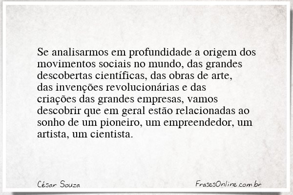 Frase de César Souza