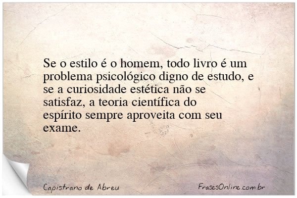 Frase de Capistrano de Abreu