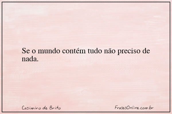 Frase de Casimiro de Brito