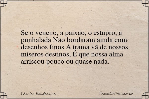 Frase de Charles Baudelaire