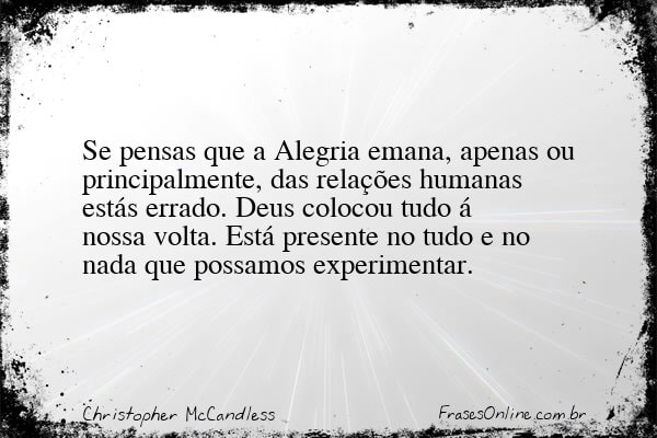 Frase de Christopher McCandless
