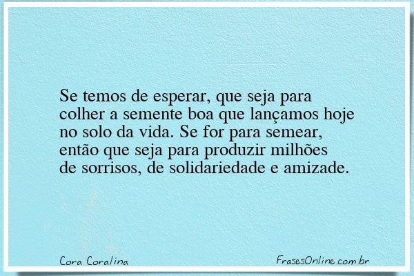 Frase de Cora Coralina