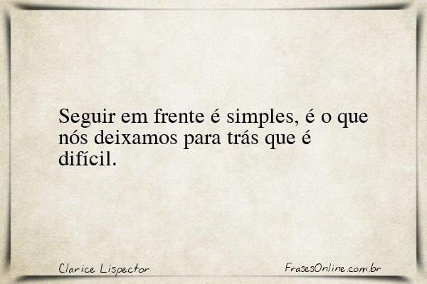 Frase de Clarice Lispector