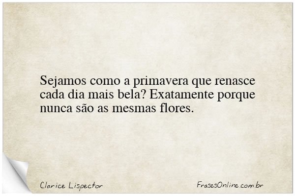 Frase de Clarice Lispector