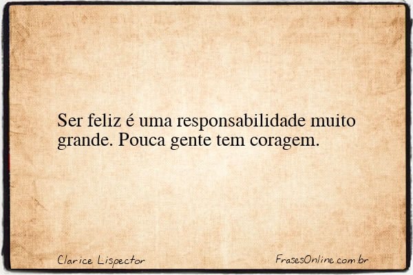 Frase de Clarice Lispector