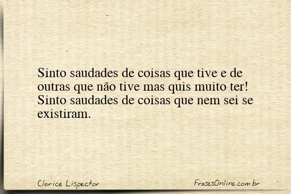 Frase de Clarice Lispector