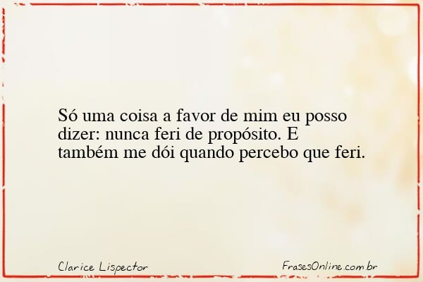 Frase de Clarice Lispector