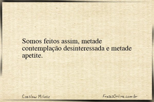 Frase de Czeslaw Milosz