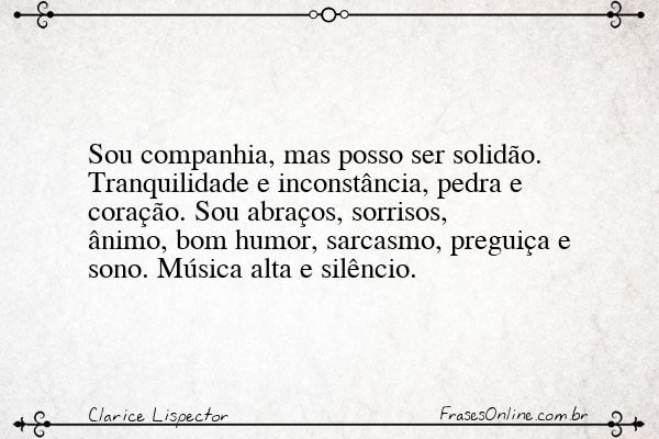 Frase de Clarice Lispector