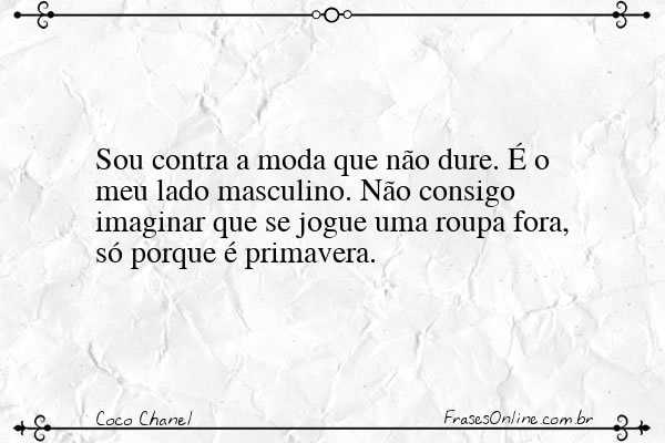 Frase de Coco Chanel