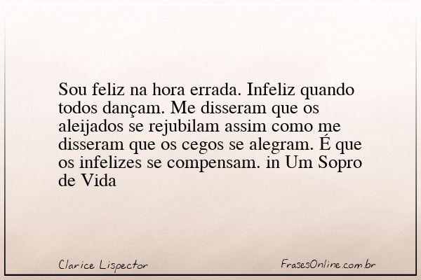 Frase de Clarice Lispector