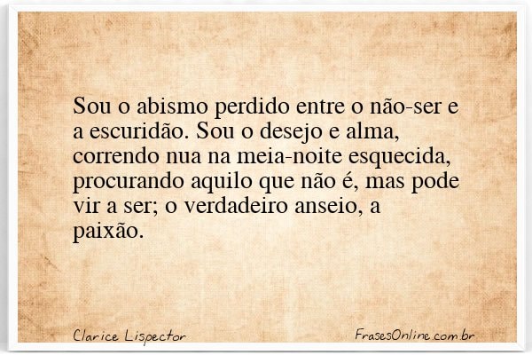 Frase de Clarice Lispector