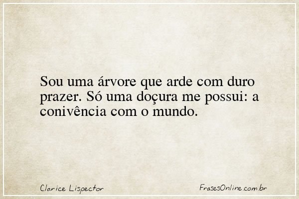 Frase de Clarice Lispector