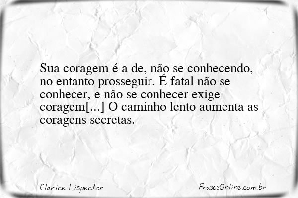 Frase de Clarice Lispector