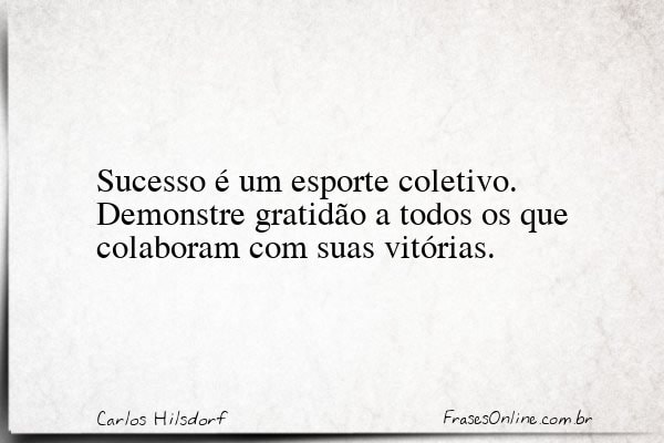 Frase de Carlos Hilsdorf