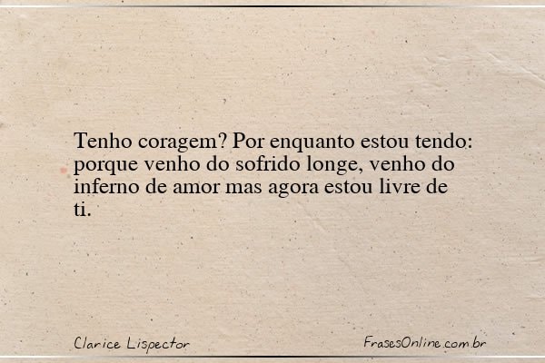 Frase de Clarice Lispector