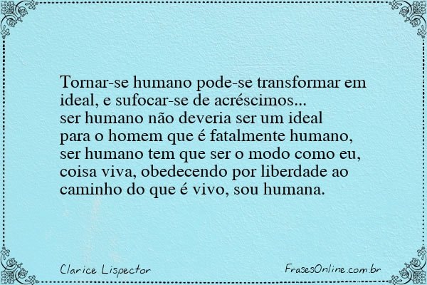 Frase de Clarice Lispector