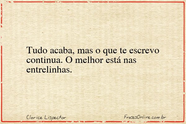Frase de Clarice Lispector