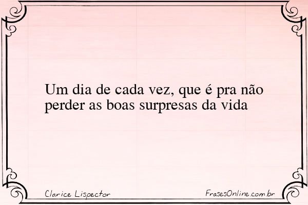 Frase de Clarice Lispector