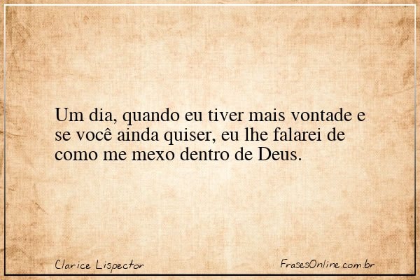 Frase de Clarice Lispector