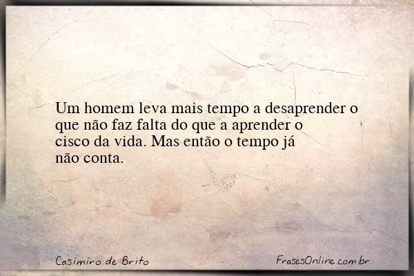 Frase de Casimiro de Brito