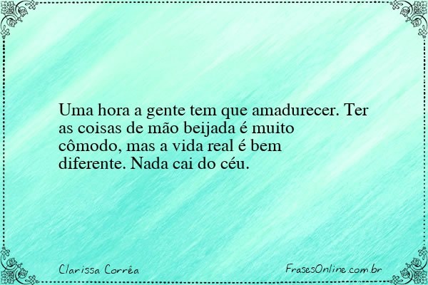Frase de Clarissa Corrêa