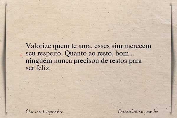 Frase de Clarice Lispector