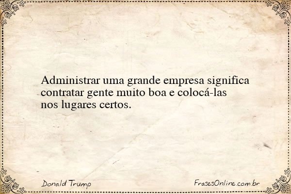 Frase de Donald Trump