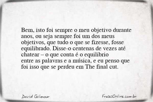 Frase de David Gilmour
