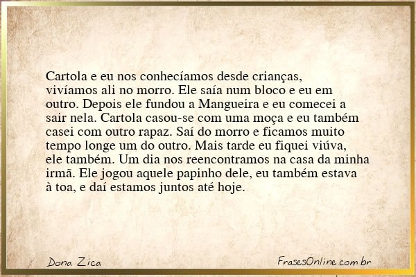 Frase de Dona Zica