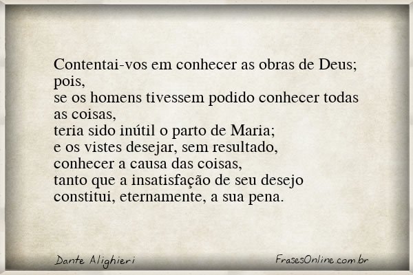 Frase de Dante Alighieri