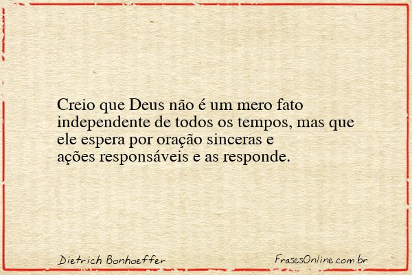 Frase de Dietrich Bonhoeffer