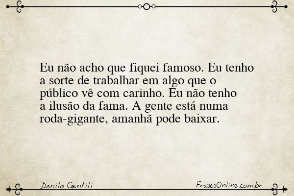 Frase de Danilo Gentili
