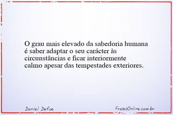 Frase de Daniel Defoe