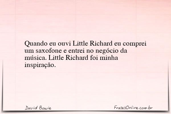 Frase de David Bowie