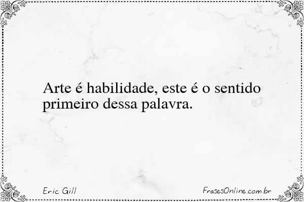 Frase de Eric Gill