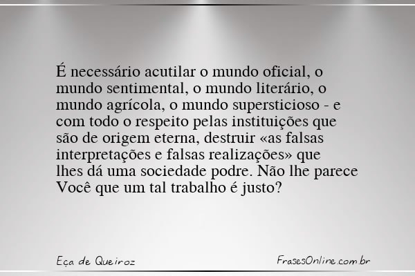 Frase de Eça de Queiroz