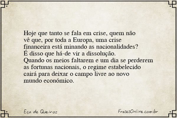 Frase de Eça de Queiroz