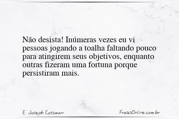 Frase de E. Joseph Cossman