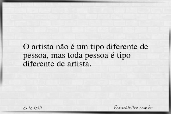 Frase de Eric Gill