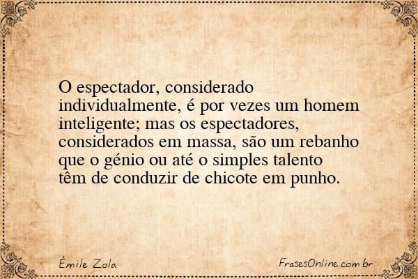 Frase de Émile Zola
