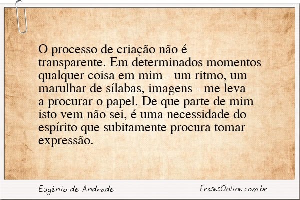 Frase de Eugénio de Andrade