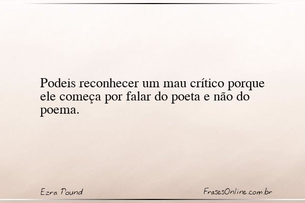 Frase de Ezra Pound