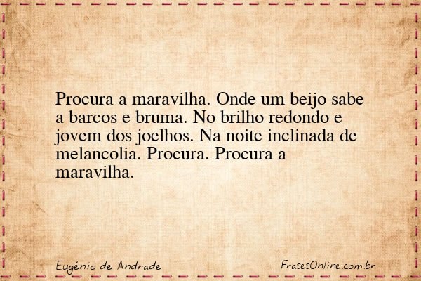 Frase de Eugénio de Andrade
