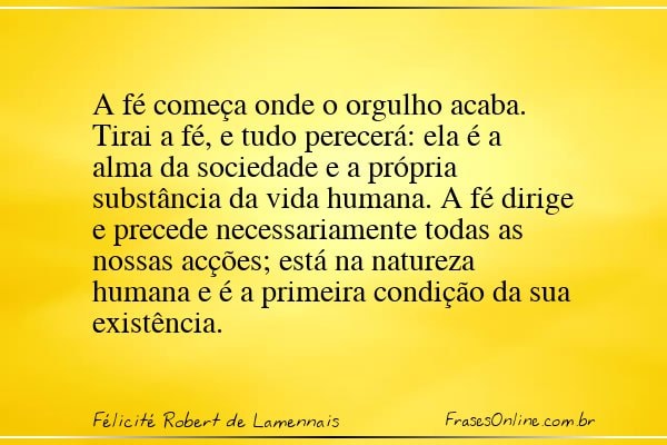 Frase de Félicité Robert de Lamennais