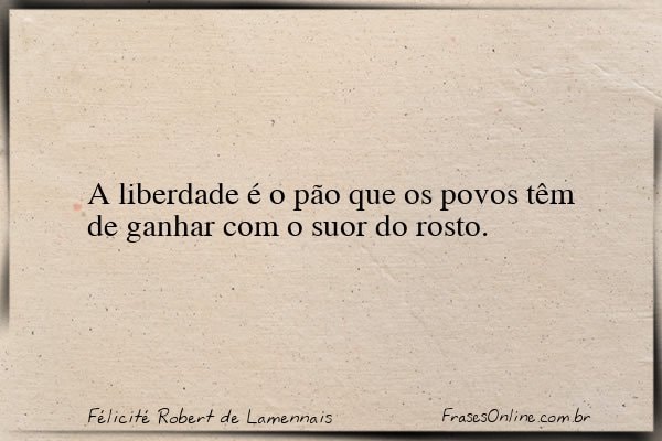 Frase de Félicité Robert de Lamennais