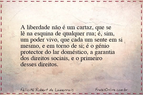 Frase de Félicité Robert de Lamennais