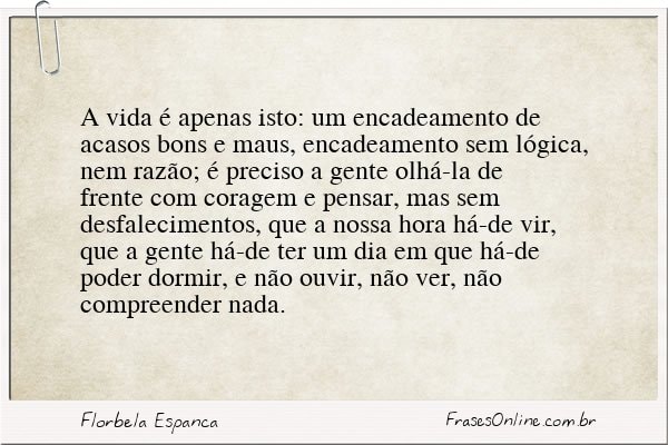 Frase de Florbela Espanca