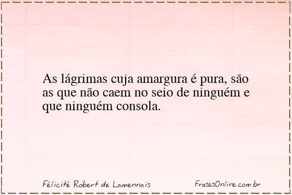 Frase de Félicité Robert de Lamennais
